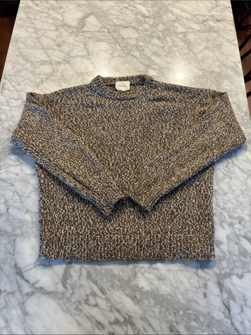 Reformation women’s Marled Crewneck Sweater - Brown & White